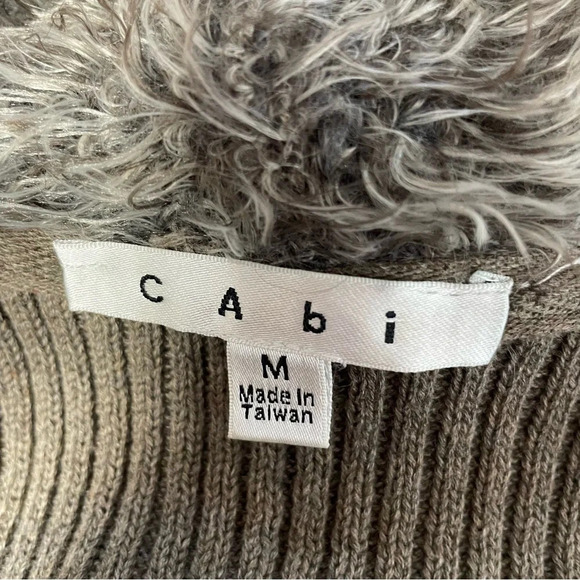 CABI Faux Fur Alpaca Mohair Ribbed Knit Back Drape Sweater Vest Size M #180 - Picture 9 of 9